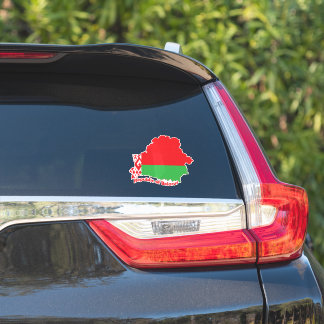 Vlag van Belarus in de landkaart Sticker