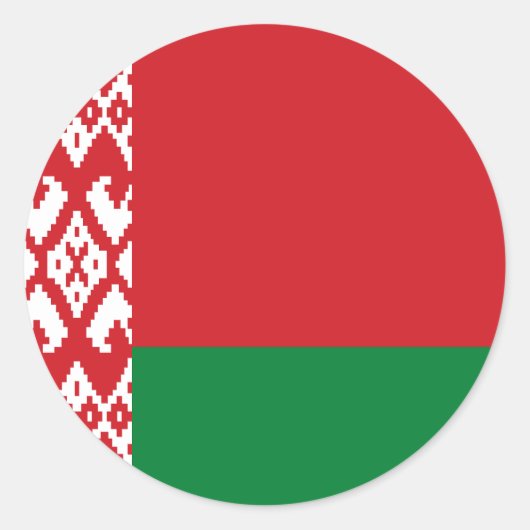 Vlag van Belarus Ronde Sticker (Voorkant)