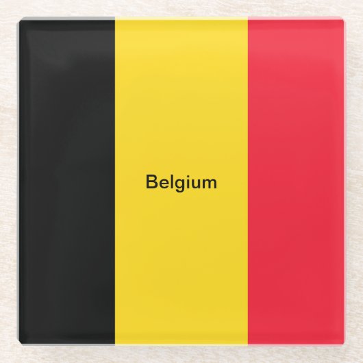 Vlag van België Glazen Onderzetter (Voorkant)