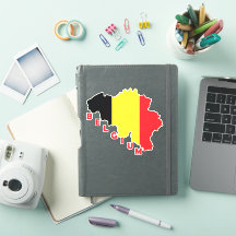 Vlag van België in de landkaart