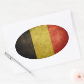 Vlag van België Ovale Sticker (Envelop)