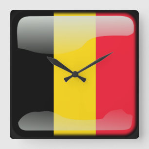 Vlag van België Vierkante Klok