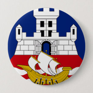 Vlag van Belgrado Ronde Button 4,0 Cm