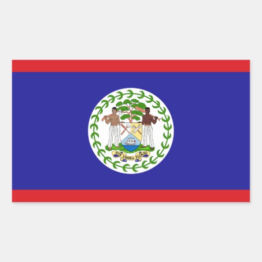 Vlag van Belize Rechthoekige Sticker (Voorkant)