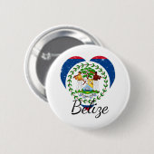 Vlag van Belize. Ronde Button 5,7 Cm (Voorkant /achterkant)