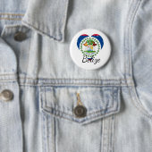 Vlag van Belize. Ronde Button 5,7 Cm (In situ)