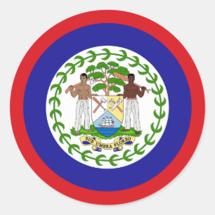 Vlag van Belize Ronde Sticker