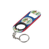 Vlag van Belize Sleutelhanger Flessenopener (Achterkant Gekanteld)