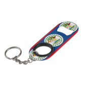 Vlag van Belize Sleutelhanger Flessenopener (Voorkant Gekanteld)