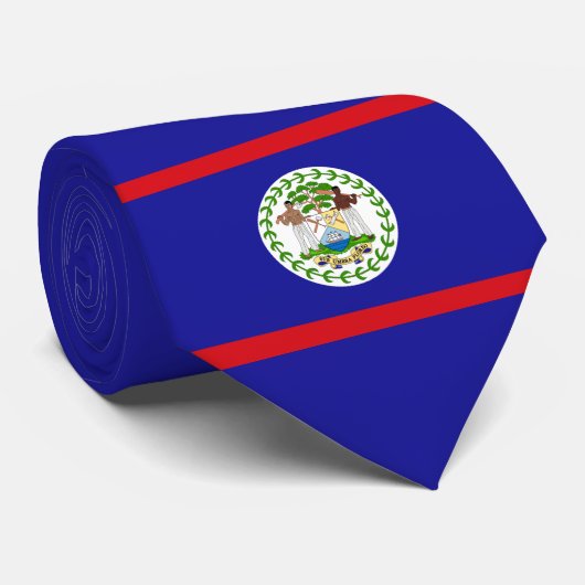 Vlag van Belize Stropdas (Opgerold)
