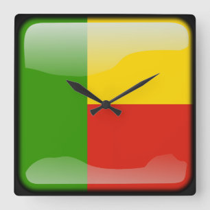 Vlag van Benin Vierkante Klok