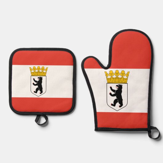 Vlag van Berlijn Ovenwant & Pannenlap Set (Voorkant)