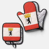 Vlag van Berlijn Ovenwant & Pannenlap Set (Voorkant / Achterkant)