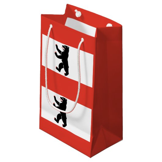 Vlag van Berlijn Small Gift Bag Klein Cadeauzakje (Voorkant Gekanteld)