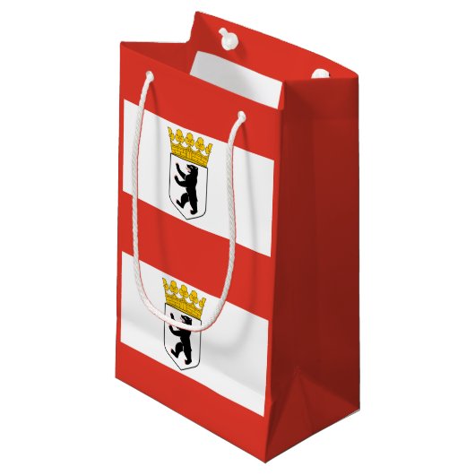 Vlag van Berlijn Small Gift Bag Klein Cadeauzakje (Voorkant Gekanteld)