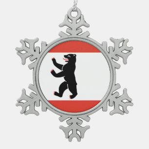 Vlag van Berlijn Tin Sneeuwvlok Ornament
