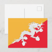 Vlag van Bhutan Briefkaart (Voorkant / Achterkant)