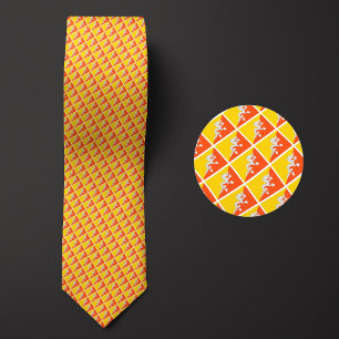 Vlag van Bhutan Pattern Stropdas