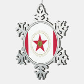 Vlag van Birmingham, Alabama Snowflake Pewter Chri Tin Sneeuwvlok Ornament (Rechts)