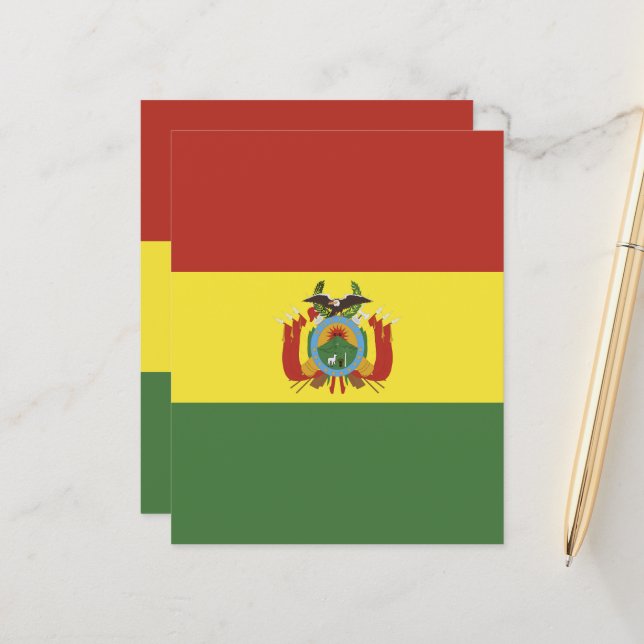 Vlag van Bolivia (Voorkant / Achterkant in situ)