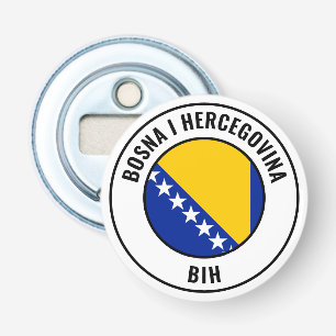 Vlag van Bosnië en Herzegovina: een prachtig patri Button Flesopener