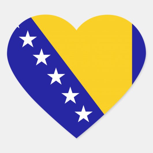 Vlag van Bosnië en Herzegovina Hart Sticker (Voorkant)