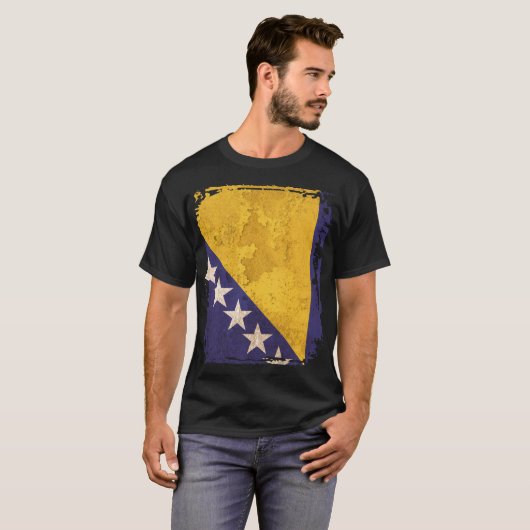Vlag van Bosnië en Herzegovina T-shirt (Voorkant volledig)
