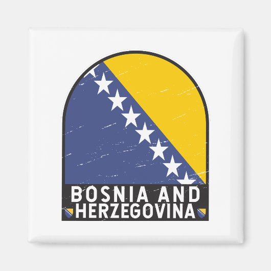 Vlag van Bosnië en Herzegovina verhit Magneet (Voorkant)