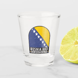 Vlag van Bosnië en Herzegovina verhit Shot Glas