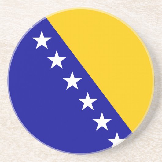 Vlag van Bosnië en Herzegovina Zandsteen Onderzetter (Voorkant)