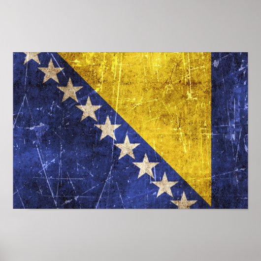 vlag van Bosnië-Herzegovina Poster (Voorkant)