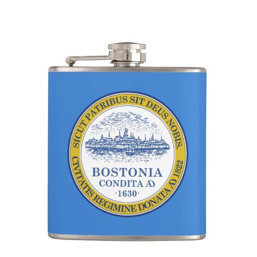Vlag van Boston, Massachusetts Hip Flask Heupfles (Voorkant)