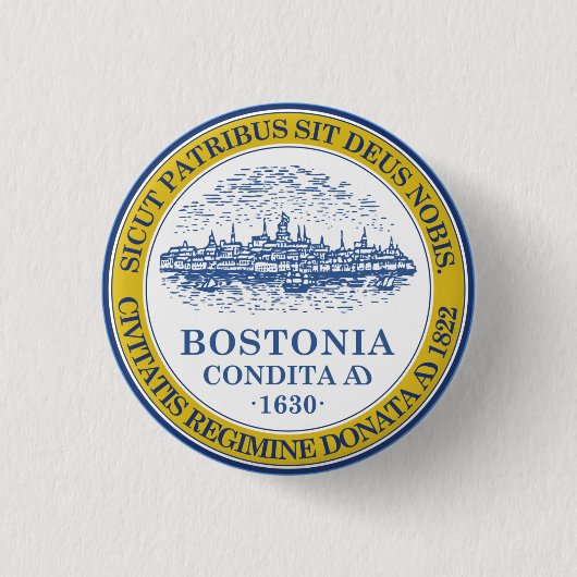 Vlag van Boston, Massachusetts Ronde Button 3,2 Cm (Voorkant)