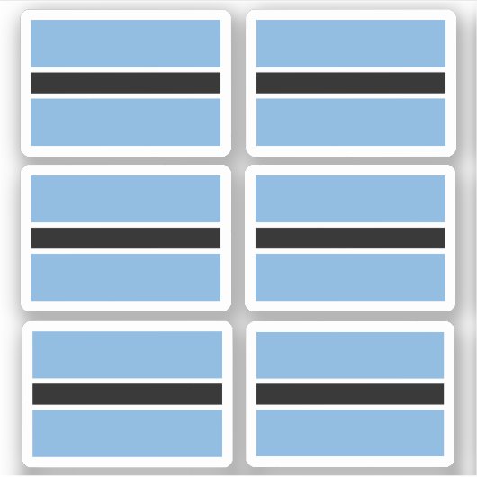 Vlag van Bostwana - een collectie Sticker (Voorkant)
