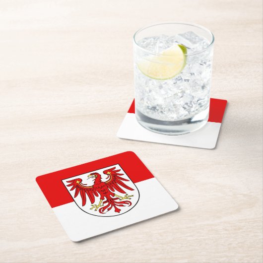 Vlag van Brandenburg Onderzetter van Square Paper (Insitu)