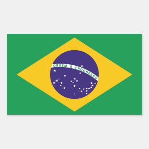 vlag van Brazilië Bandeira do Brasil Rechthoekige Sticker