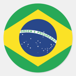 Vlag van Brazilië - Bandeira do Brasil Ronde Sticker