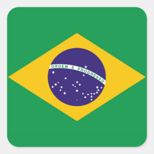 vlag van Brazilië Bandeira do Brasil Vierkante Sticker