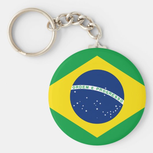 Vlag van Brazilië (Braziliaans) Sleutelhanger (Voorkant)