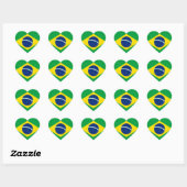 Vlag van Brazilië, Brazilië Hart Sticker (Vel)