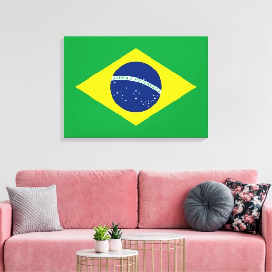 vlag van Brazilië Canvas Afdruk (Insitu (Woonkamer))