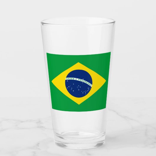 vlag van Brazilië Glas (Voorkant)