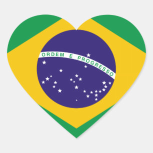 vlag van Brazilië Hart Sticker