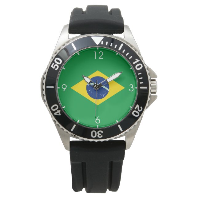 Vlag van Brazilië Horloge (Voorkant)
