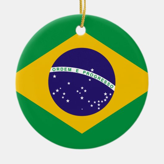 vlag van Brazilië Keramisch Ornament (Voorkant)