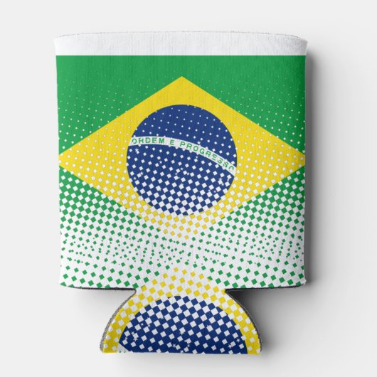 vlag van Brazilië met een halftooneffect Blikjeskoeler (Achterkant)