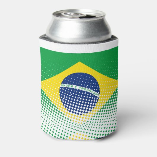 vlag van Brazilië met een halftooneffect Blikjeskoeler (Blikje Achterkant)