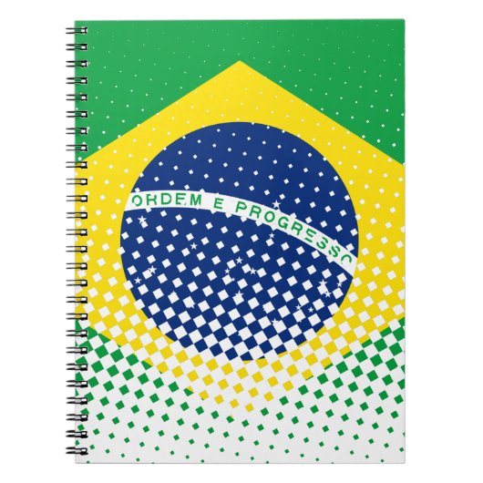 vlag van Brazilië met een halftooneffect Notitieboek (Voorkant)