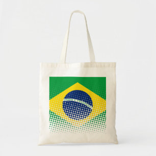 vlag van Brazilië met een halftooneffect Tote Bag