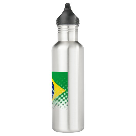vlag van Brazilië met een halftooneffect Waterfles (Rechts)